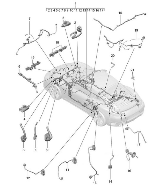 Diagram 902-010 Porsche 991 (911) MK1 2012-2016 Electrical equipment