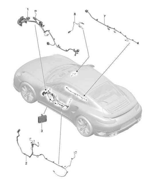 Diagram 902-015 Porsche 996 C4 3.4L 1997-08/01 Electrical equipment