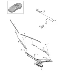 Windscreen wiper system, compl. / Rain sensor 991 Turbo / GT2 RS 2014-20
