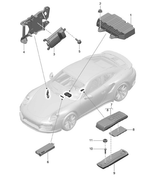 Diagram 911-010 Porsche 997 (911) MK2 2009-2012 Electrical equipment