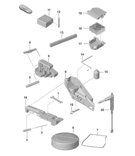 Diagram 001-000 Porsche 992 (911) MK1 2019-2024 Accessories & others 