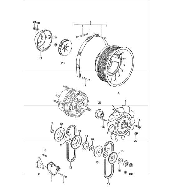 Diagram 105-00 Porsche Cayenne S 4.5L V8 2003>> Motore