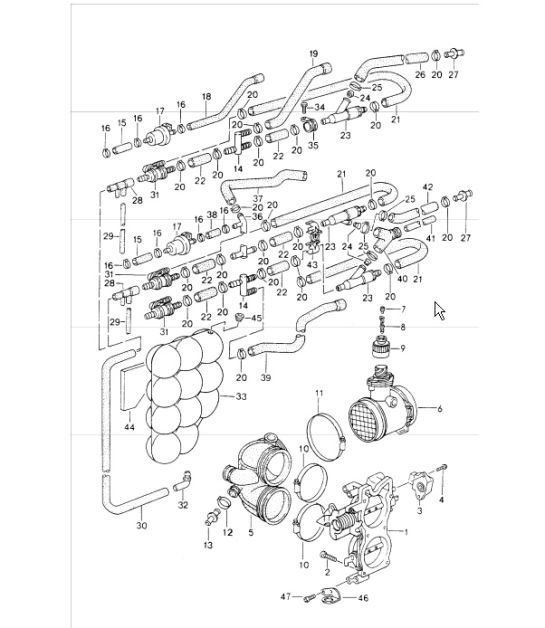 Diagram 107-14 Porsche 964 (911) C4 1989-93 Engine