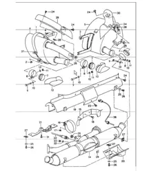 exhaust system muffler catalytic converter 993 CARRERA 1994-98