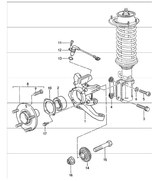 Diagram 401-05 Porsche 991 (911) MK1 2012-2016 Front Axle, Steering 