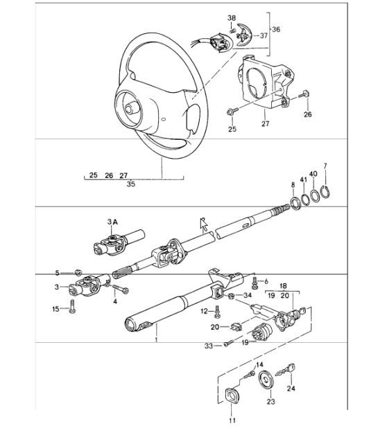 Diagram 403-05 Porsche 993（911）（1994-1998） 前轴、转向 