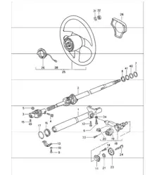 steering outer tube, steering shaft and steering wheels for 993 CARRERA RS M564 (w/o airbag) 1994-98