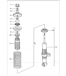 shock absorber and coil spring 993 CARRERA RS 1994-98