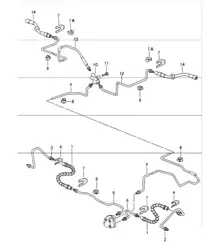 brake lines front axle underbody rear axle 993 1994-98