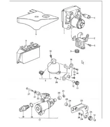 hydraulic unit anti-lock brake system control 993 1994-98