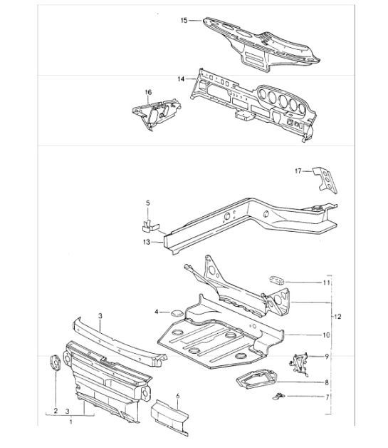 Diagram 801-10 Porsche 964（911）C2 1989-93年  车身