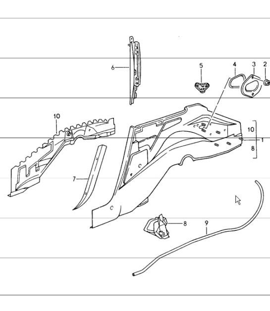 Diagram 801-30 Porsche Boxster 986/987/981 (1997-2016) Carrosserie