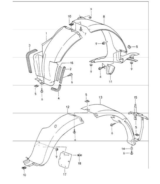 Diagram 801-75 Porsche 993（911）（1994-1998）  车身
