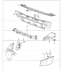 heat protection for bumper rear 993 1994-98
