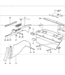 interior equipment rear 993 TARGA 1996 Onwards