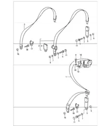 seat belt rear 993 1994-98