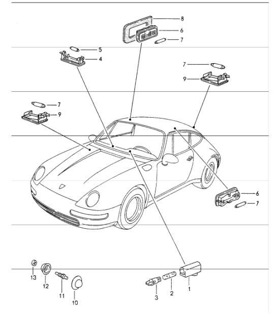 Diagram 903-04 Porsche 993 (911) (1994-1998) Equipo eléctrico