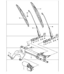 windscreen wiper system 993 1994-98