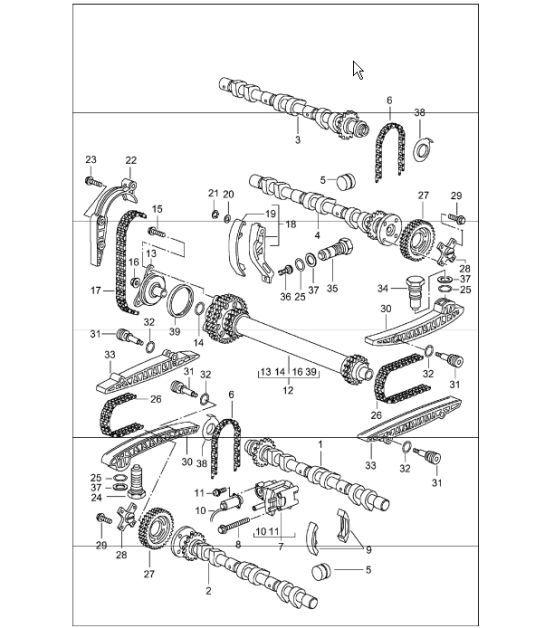 camshaft driving mechanism 996 CARRERA 2/4/4S M96.01/02/04 UPTO 2001