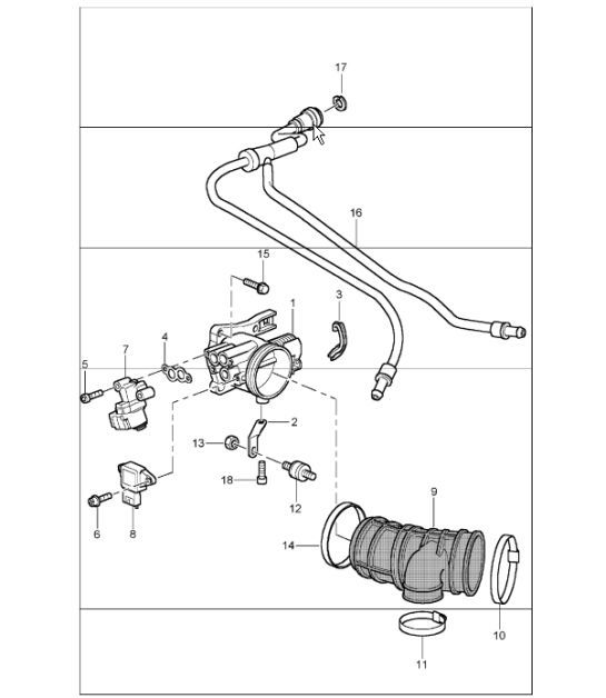 Diagram 107-00 Porsche Cayenne MK1 (955) 2003-2006 Motor