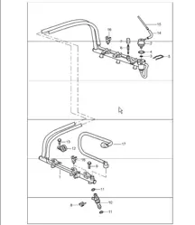 fuel collection pipe 996 CARRERA 2/4/4S M96.01/02/03/04  1998-05