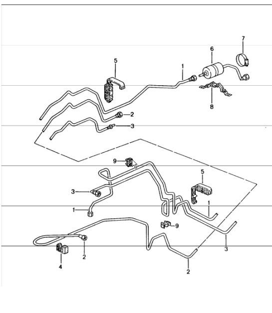 Diagram 201-10 Porsche 991 敞篷车 2 3.0 升（370 马力） 燃油系统、排气系统