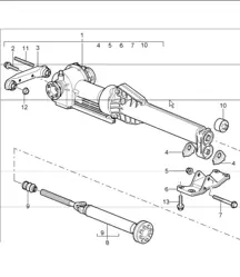 front-axle final drive,  cardan shaft 996 CARRERA 4 (M339 All-wheel drive) A96.35 G96.30/31  1999 ONWARDS