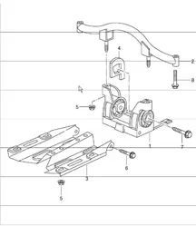 tiptronic transmission suspension and mount intermediate flange 996 CARRERA 2/4 (M338/M339) A96.10/35 2002 ONWARDS