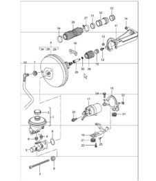 brake master cylinder, brake booster, pre-charge pump 996 1998-05 brake master cylinder, brake booster, pre-charge pump 996 1998-05