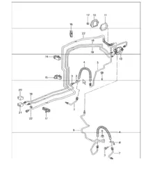 brake lines, front axle, underbody, vacuum line 996 1998-05