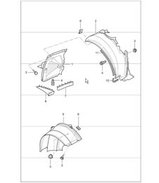 linings for wheel housing 996 2002 ONWARDS linings for wheel housing 996 2002 ONWARDS