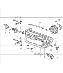 door in white, installation parts, door lock 996 1998-05 door in white, installation parts, door lock 996 1998-05