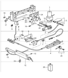 convertible top driving mechanism hydraulic 996 1998-05 convertible top driving mechanism hydraulic 996 1998-05