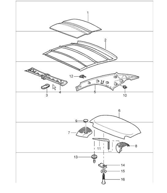 Diagram 811-17 Porsche 997 MKII Carrera C4 3.6L 2009>> Body