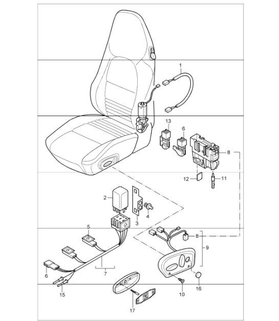 wiring harnesses switch comfort seat 996 CARRERA 1998-05
