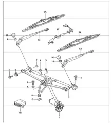 windscreen wiper system, rain sensor M265 for 996 1998-05