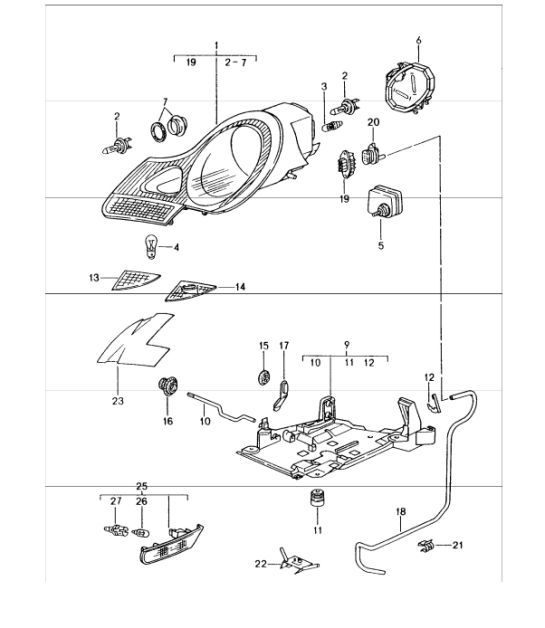 Diagram 905-00 Porsche Cayman 987C/981C (2005-2016) Electrical equipment