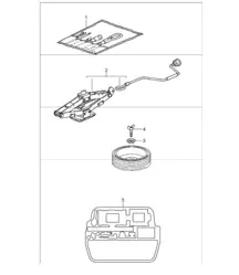 tool, jack, fire extinguisher 996 TURBO 2001-05