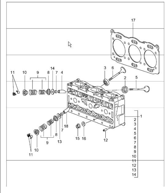 Diagram 103-00 Porsche 991 Cabriolet 2 3.0L (370 Bhp) Engine