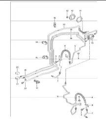 brake lines, front axle, underbody, vacuum line 996 TURBO 2001-05