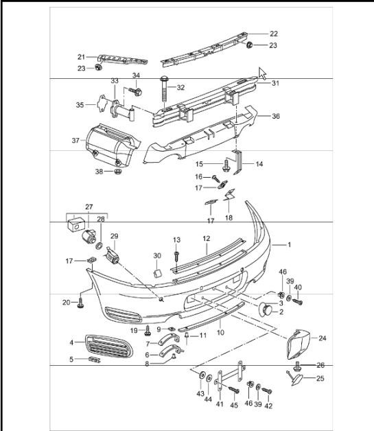 Diagram 802-05 Porsche 开曼 2.7L 987C 2006-08  车身