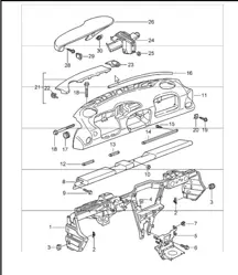 dashboard trim with retaining frame 996 TURBO 2001-05