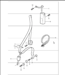 seat belt front 996 TURBO CABRIO 2001-05