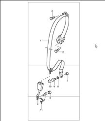 seat belt rear 996 TURBO COUPE 2001-05 seat belt rear 996 TURBO COUPE 2001-05