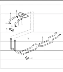 heating system 1, feed line, return line 996 TURBO 2001-05