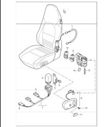 wiring harnesses, switch, standard seat, sports seat 996 TURBO / GT2 2001-05