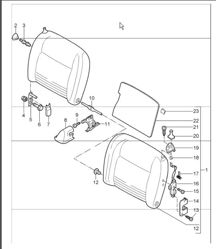 back seat backrest 996 TURBO CABRIO 1998 ONWARDS