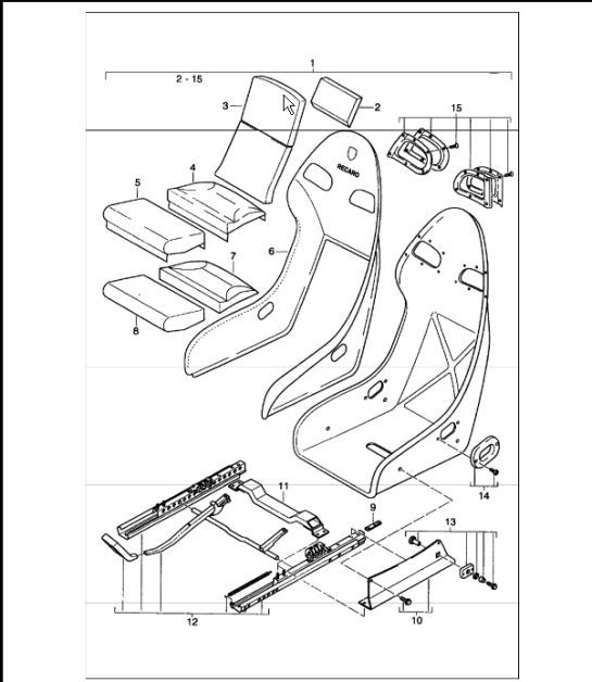 Diagram 817-90 Porsche 996 (911) (1997-2005) Karosserie