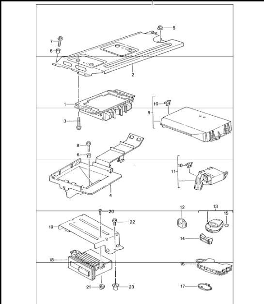 Diagram 901-03 Porsche Cayenne V6 3.0L benzine 353 pk 