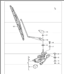 rear window wiper 996 TURBO 2001-05